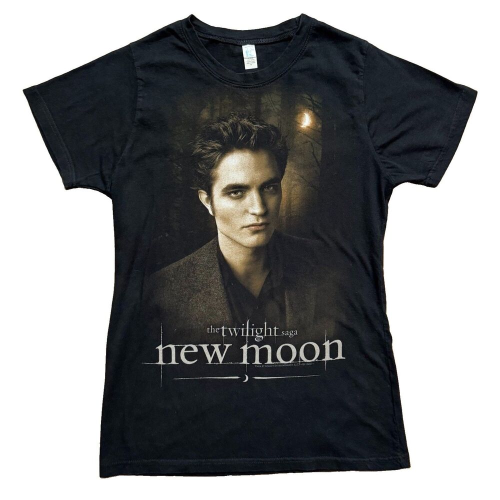 Vintage Y2K Edward Cullen Twilight New Moon Womens Size XL Black T Shirt 2000s